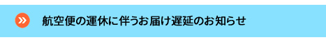 航空便の運休に伴うお届け遅延のお知らせ